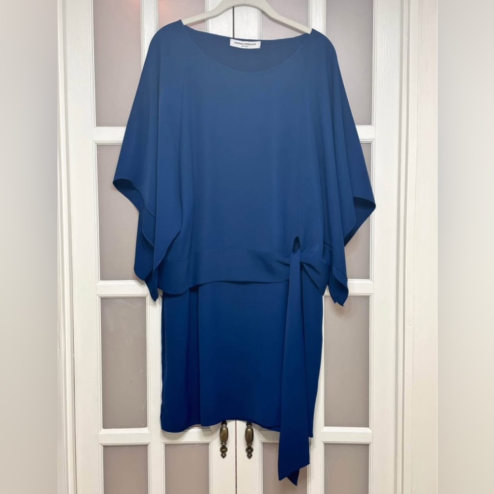 Amanda uprichard blue dress size L Elevated Silk Soft Girl Romance Garden Party